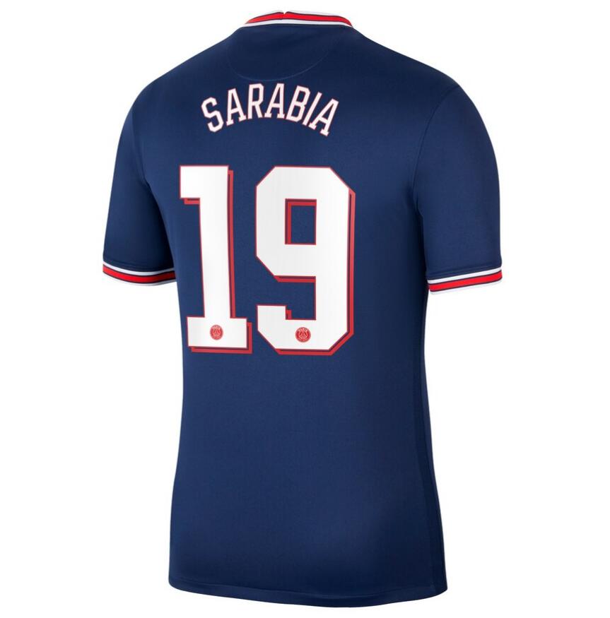 2021/22 Maillot PSG Domicile Cup Home Kit Soccer Jersey Sarabia 19 printing